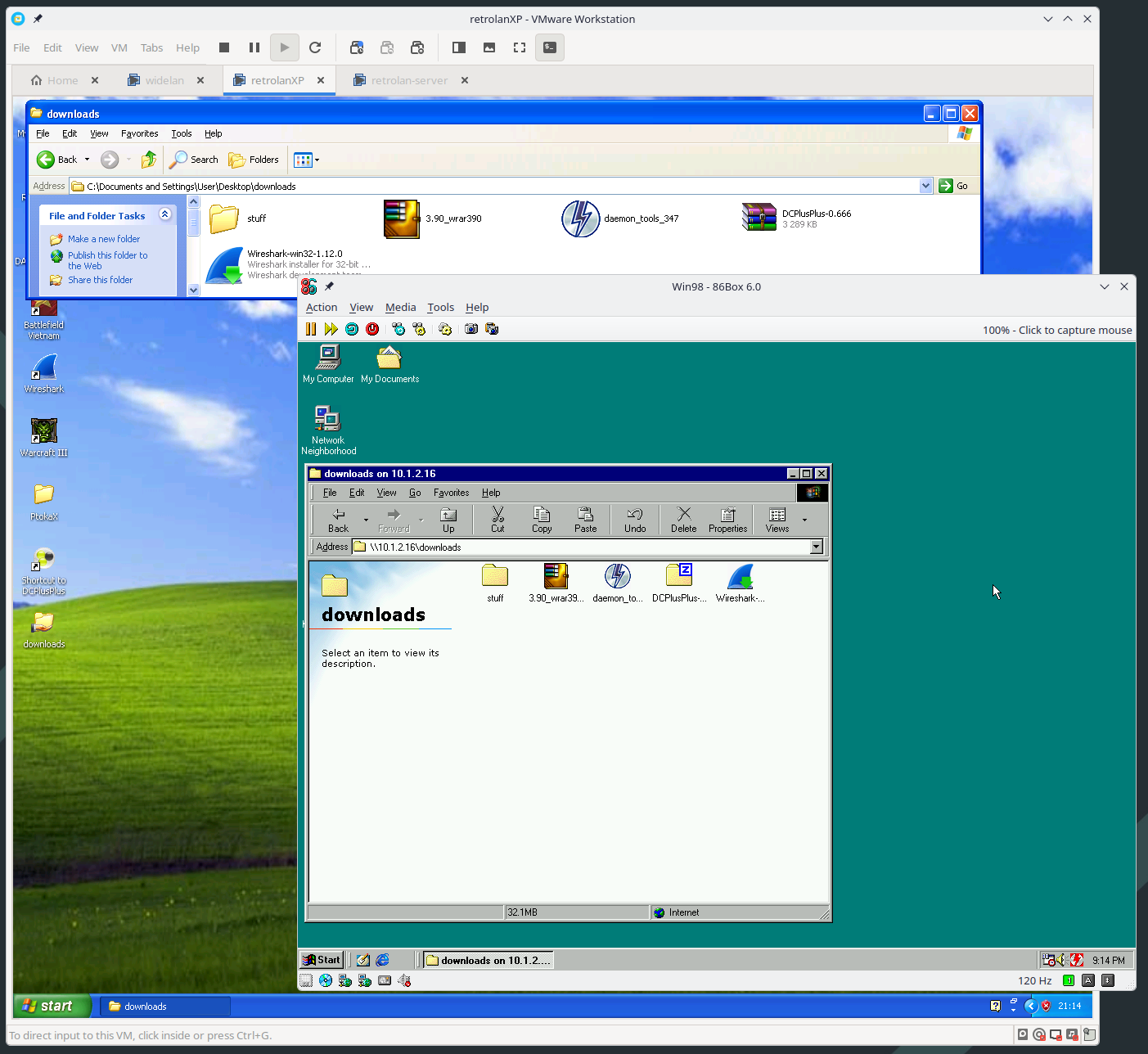 Coexisting 86Box and VMWare